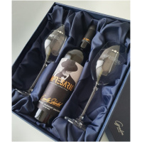 Firemná kazeta pre fľašu a 2 poháre na víno 360 ml Gradim crystals